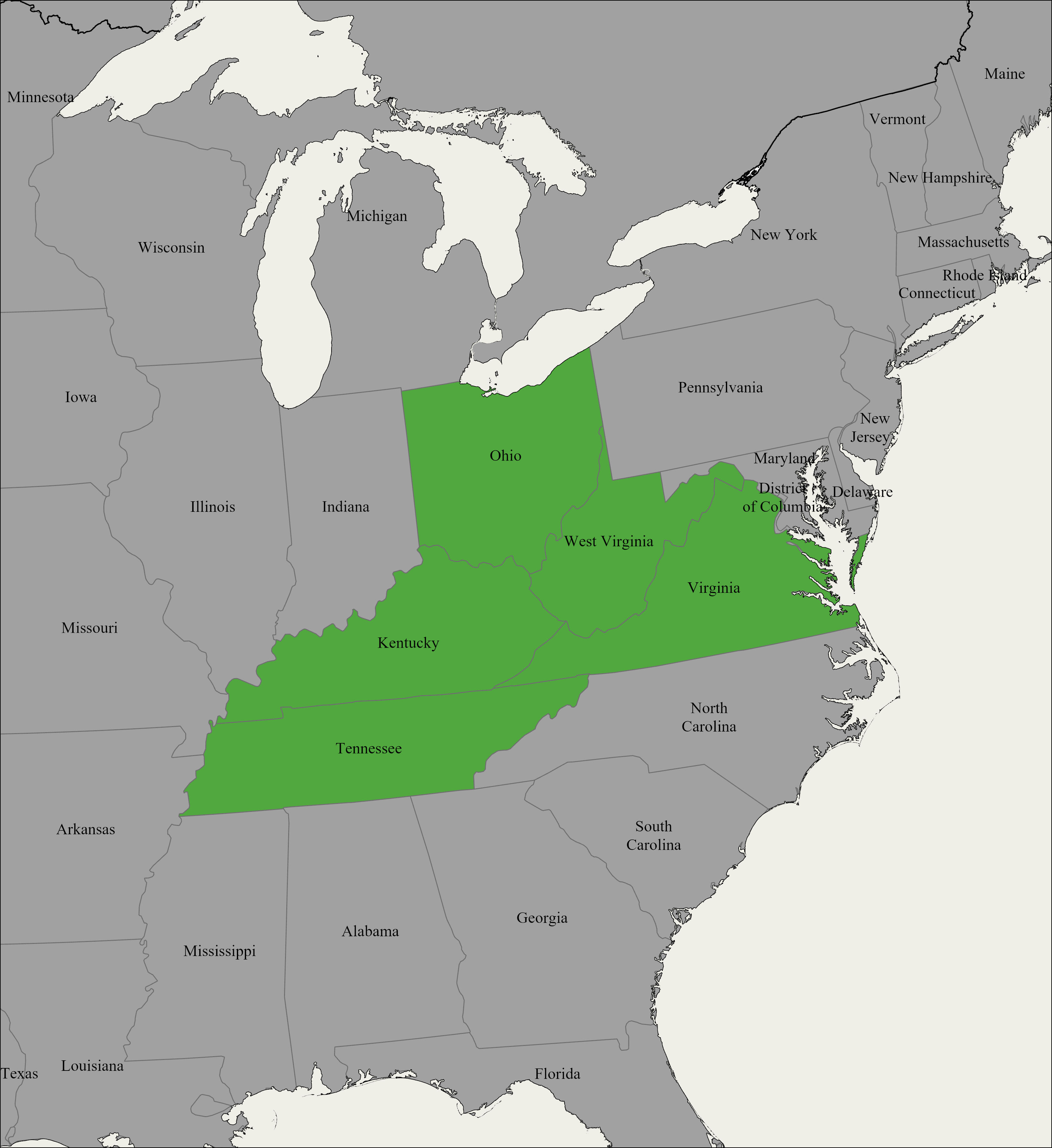 Middle States Mission Map 1902